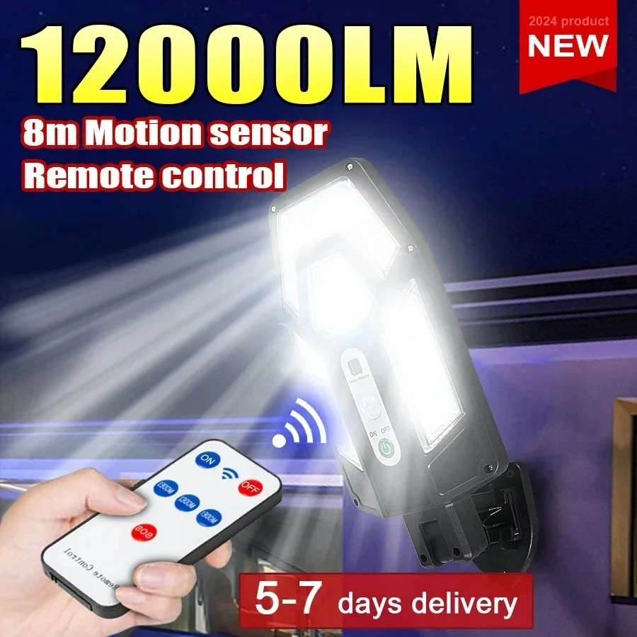 Outdoor Lighting With Outlet - 12000LM Powerful Solar Wall Lamp with
