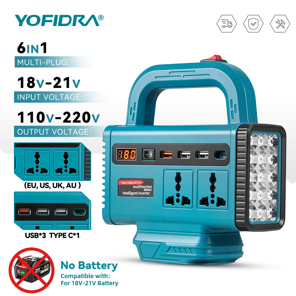 Outdoor Lighting With Outlet - YOFIDRA 220V Portable Power Inverter Outdoor