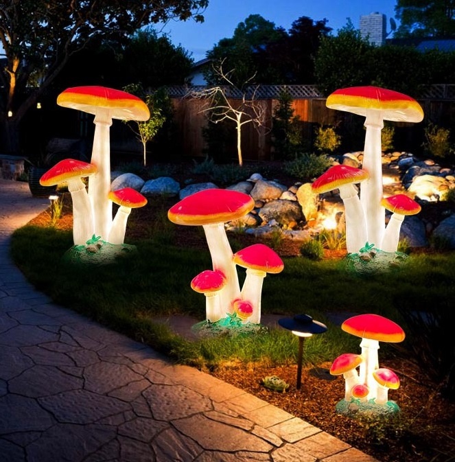 Outdoor Lighting For Christmas - Waterproof Life Size Simulation Mushroom Lighting