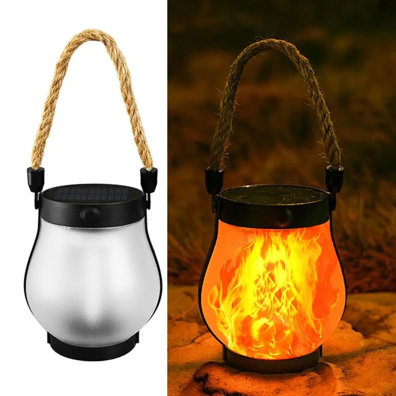 Solar Flame Lamp USB Rechargea - Outdoor Lighting Ground recension och pris
