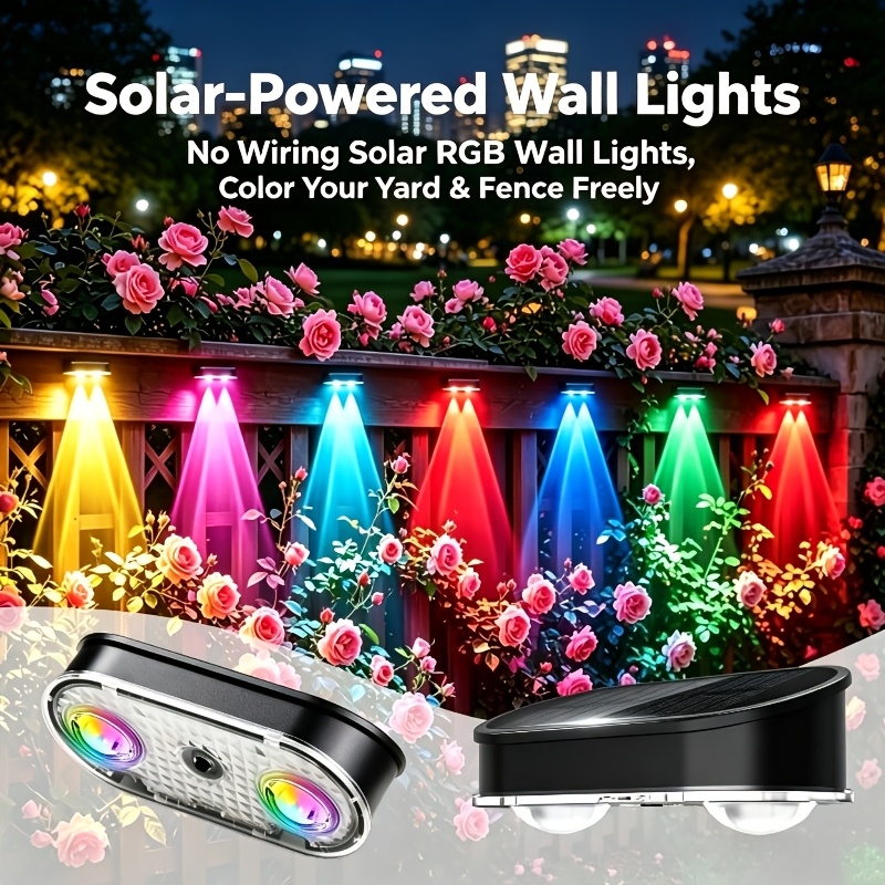 RGB Solar Fence Light IP44, 8  - Outdoor Lighting With Outlet recension och pris
