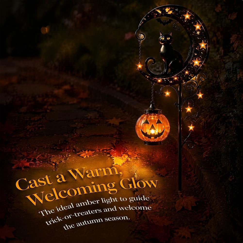Solar Halloween Black Cat & Pu - Outdoor Lighting Ground recension och pris