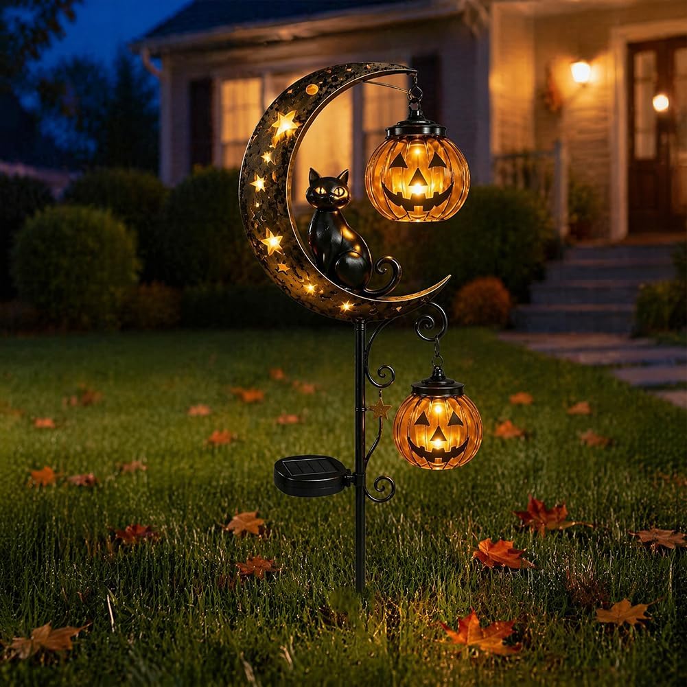 Solar Halloween Black Cat & Pu - Outdoor Lighting Ground recension och pris