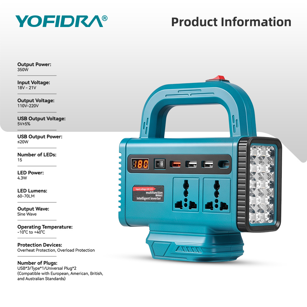 YOFIDRA 220V Portable Power In - Outdoor Lighting With Outlet recension och pris