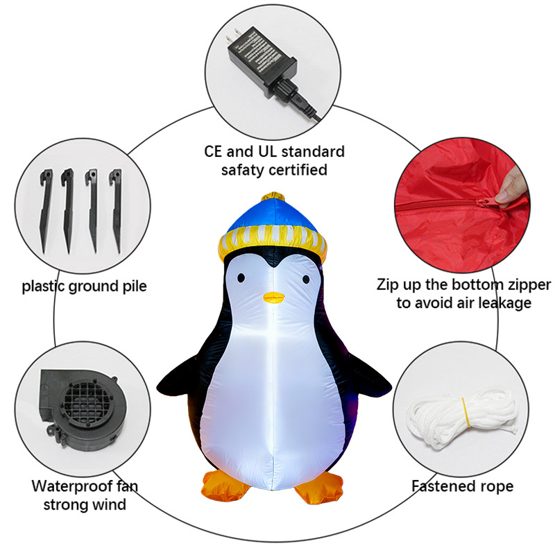 1.5M Christmas Penguin Inflata - Outdoor Lighting For Christmas recension och pris